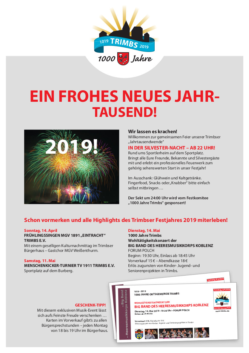 1000 Jahre Hightlights Flyer 2019